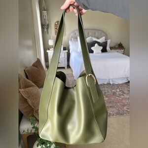 SOLD Anthropologie Slouchyhy Buckle Tote and Travel Pouch